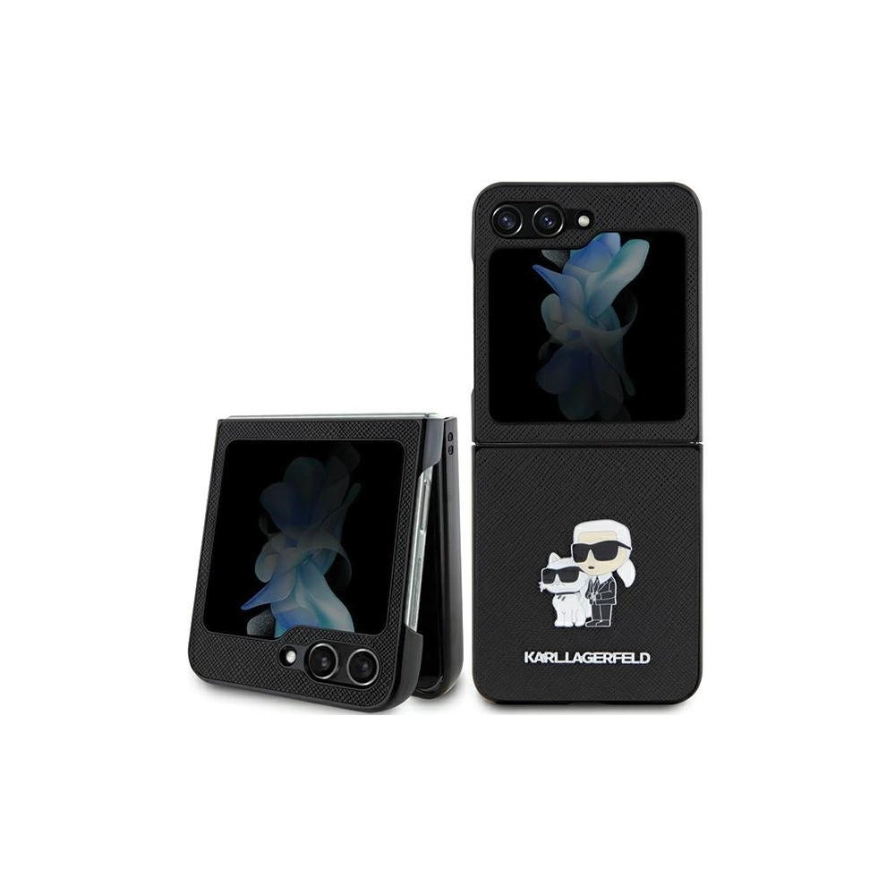 Hurtownia GSM - Case Karl Lagerfeld KLHCZF5SAKCNPK Samsung Galaxy Z Flip5 Hardcase Saffiano Karl&Choupette Pin schwarz/black - KLD1733 - {ean13} - Hurt