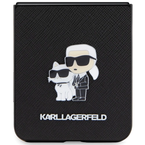 Etui Karl Lagerfeld KLHCZF5SAKCNPK Samsung Galaxy Z Flip5 hardcase Saffiano Karl&Choupette Pin czarny/black