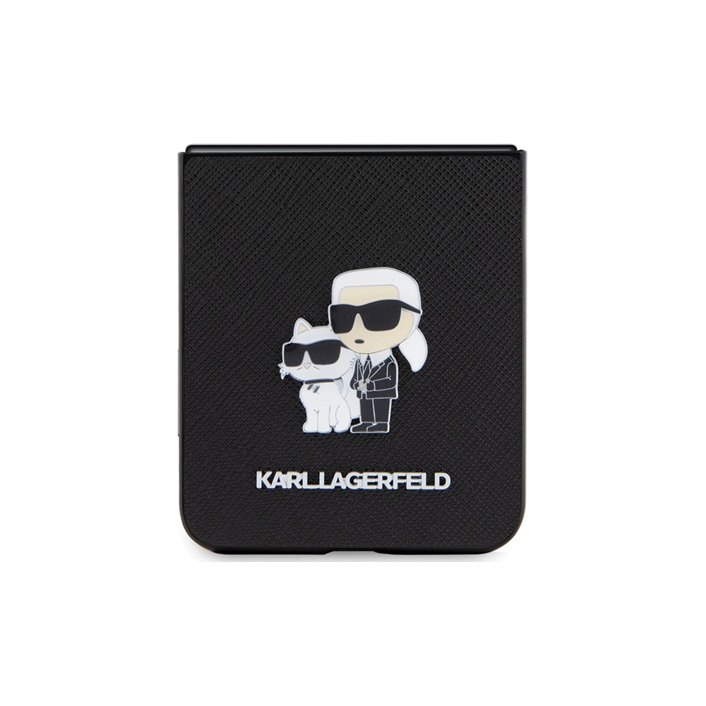 Hurtownia GSM - Case Karl Lagerfeld KLHCZF5SAKCNPK Samsung Galaxy Z Flip5 Hardcase Saffiano Karl&Choupette Pin schwarz/black - KLD1733 - {ean13} - Hurt