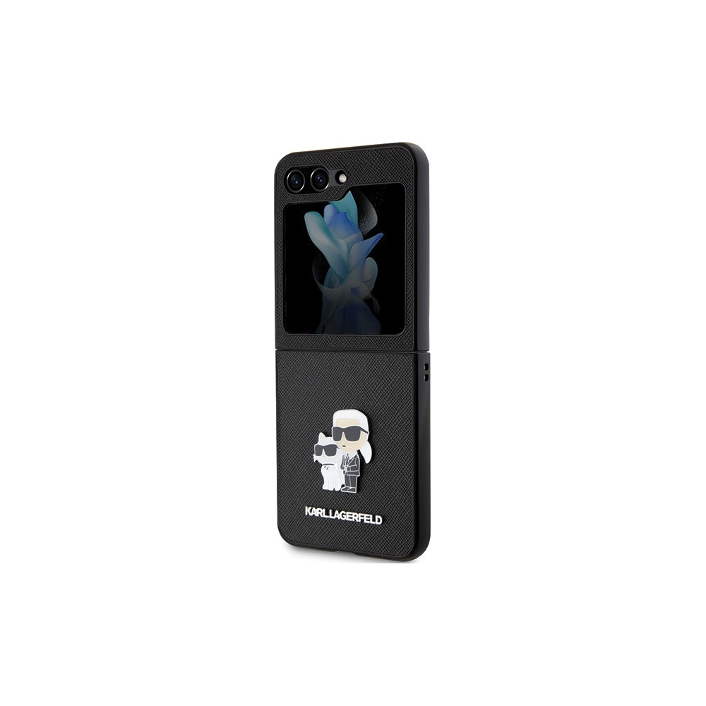 Hurtownia GSM - Case Karl Lagerfeld KLHCZF5SAKCNPK Samsung Galaxy Z Flip5 Hardcase Saffiano Karl&Choupette Pin schwarz/black - KLD1733 - {ean13} - Hurt