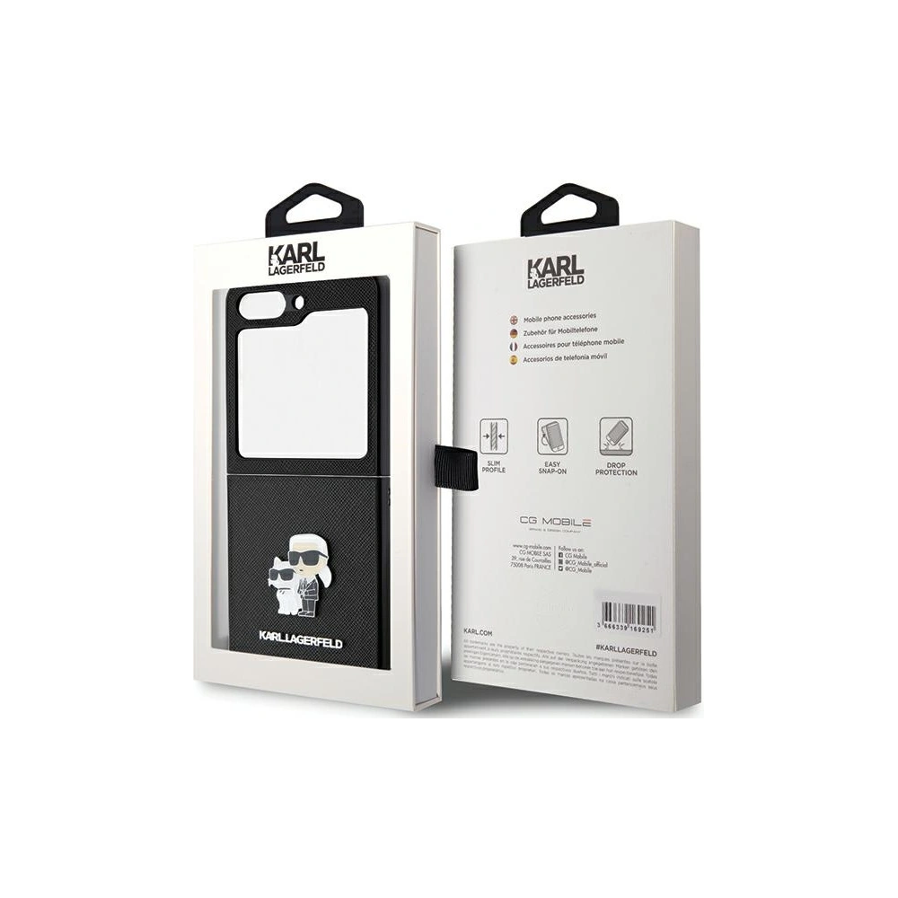 Wholesale Karl Lagerfeld KLHCZF5SAKCNPK Samsung Galaxy Z Flip5 hardcase Saffiano Karl&Choupette Pin black - KLD1733 - {ean13} - Hurt