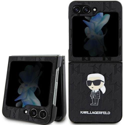 Karl Lagerfeld Distributor - 3666339174019 - KLD1734 - Karl Lagerfeld KLHCZF5SAPKINPK Samsung Galaxy Z Flip5 hardcase Saffiano Monogram Ikonik Pin black - B2B homescreen
