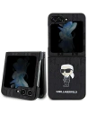 Case Karl Lagerfeld KLHCZF5SAPKINPK Samsung Galaxy Z Flip5 Hardcase Saffiano Monogram Ikonik Pin schwarz/black