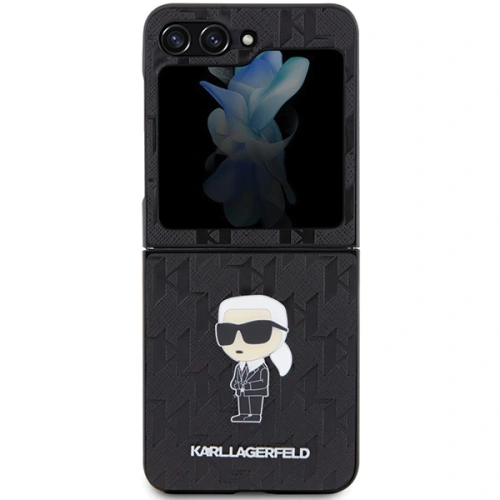 Etui Karl Lagerfeld KLHCZF5SAPKINPK Samsung Galaxy Z Flip5 hardcase Saffiano Monogram Ikonik Pin czarny/black