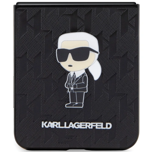 Etui Karl Lagerfeld KLHCZF5SAPKINPK Samsung Galaxy Z Flip5 hardcase Saffiano Monogram Ikonik Pin czarny/black