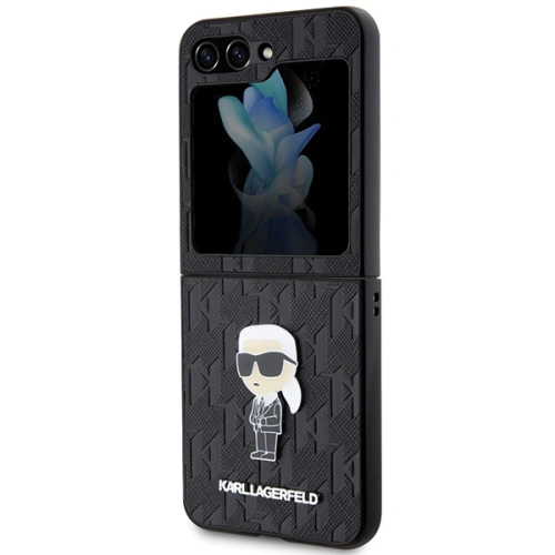 Etui Karl Lagerfeld KLHCZF5SAPKINPK Samsung Galaxy Z Flip5 hardcase Saffiano Monogram Ikonik Pin czarny/black