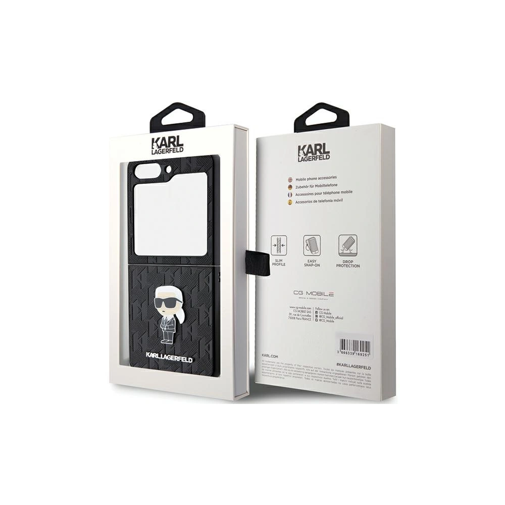 Hurtownia GSM - Case Karl Lagerfeld KLHCZF5SAPKINPK Samsung Galaxy Z Flip5 Hardcase Saffiano Monogram Ikonik Pin schwarz/black - KLD1734 - {ean13} - Hurt