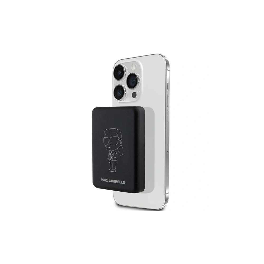 Hurtownia GSM - Powerbank indukțional Karl Lagerfeld KLPBM5KIOTTGK 15W 5000mAh Outline Ikonik MagSafe negru/black - KLD1735 - {ean13} - Hurt