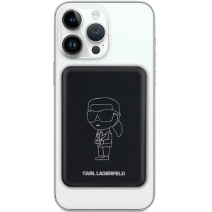 Powerbank indukcyjny Karl Lagerfeld KLPBM5KIOTTGK 15W 5000mAh Outline Ikonik MagSafe czarny/black