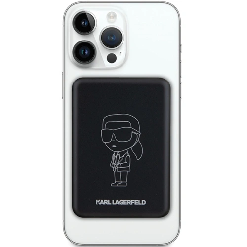 Powerbank indukcyjny Karl Lagerfeld KLPBM5KIOTTGK 15W 5000mAh Outline Ikonik MagSafe czarny/black