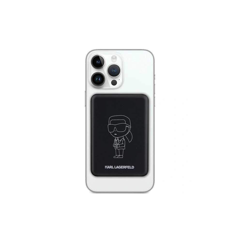 Hurtownia GSM - Powerbank indukțional Karl Lagerfeld KLPBM5KIOTTGK 15W 5000mAh Outline Ikonik MagSafe negru/black - KLD1735 - {ean13} - Hurt