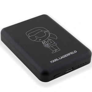 Powerbank indukcyjny Karl Lagerfeld KLPBM5KIOTTGK 15W 5000mAh Outline Ikonik MagSafe czarny/black