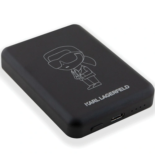 Powerbank indukcyjny Karl Lagerfeld KLPBM5KIOTTGK 15W 5000mAh Outline Ikonik MagSafe czarny/black