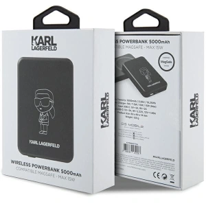 Powerbank indukcyjny Karl Lagerfeld KLPBM5KIOTTGK 15W 5000mAh Outline Ikonik MagSafe czarny/black