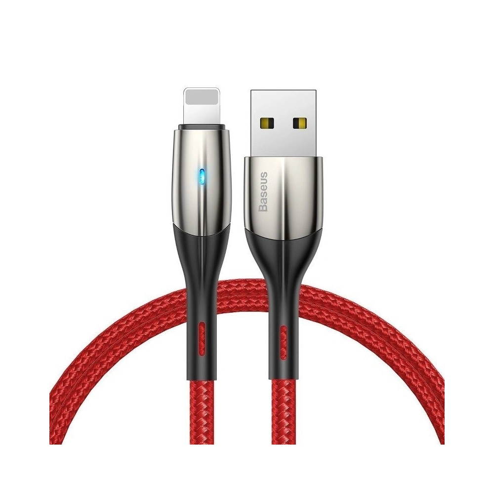 Hurtownia GSM - Kabel Lightning z diodą LED Baseus Horizontal 1m 2.4A (czerwony) - BSU435RED - {ean13} - Hurt
