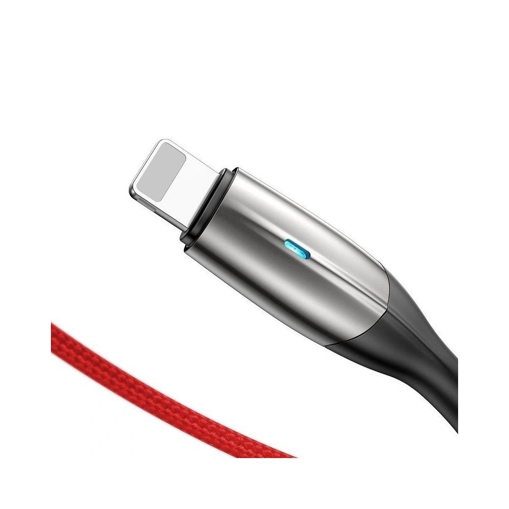 Hurtownia GSM - Kabel Lightning s LED diodou Baseus Horizontální 1m 2.4A (červený) - BSU435RED - {ean13} - Hurt