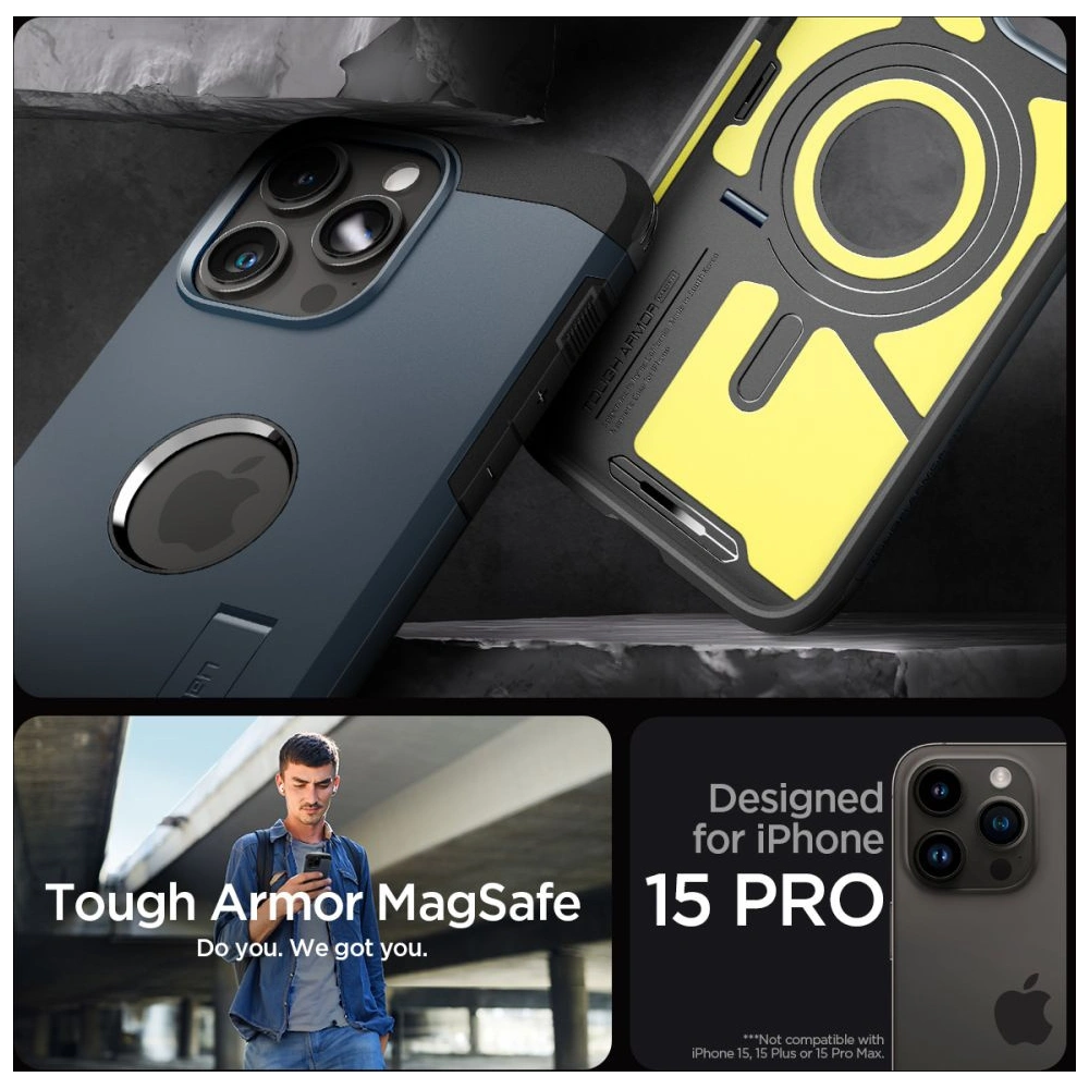 Hurtownia GSM - Etui Spigen Tough Armor Mag MagSafe Apple iPhone 15 Pro Metal Slate - SPN3107 - {ean13} - Hurt