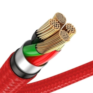 Baseus Horizontal Lightning Cable with LED Light 1m 2.4A Red