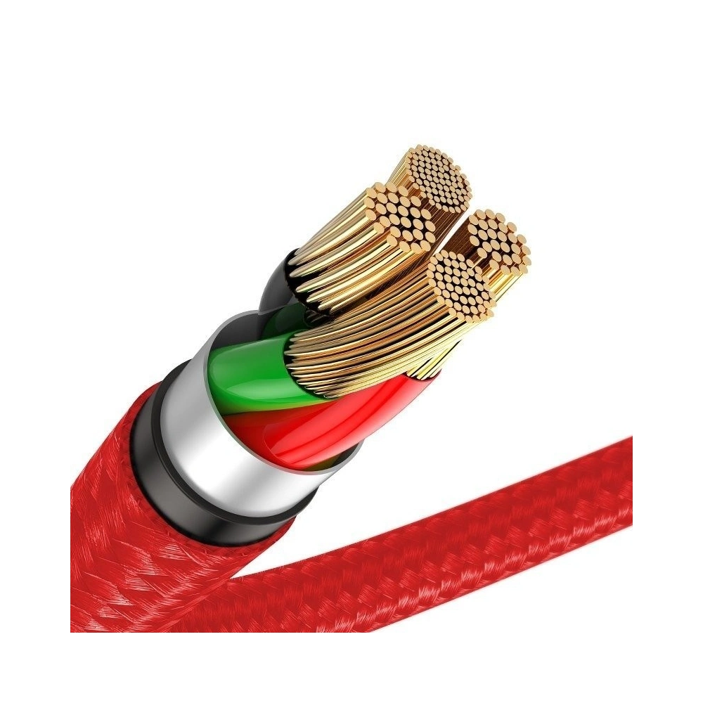 Hurtownia GSM - Kabel Lightning s LED diodou Baseus Horizontální 1m 2.4A (červený) - BSU435RED - {ean13} - Hurt