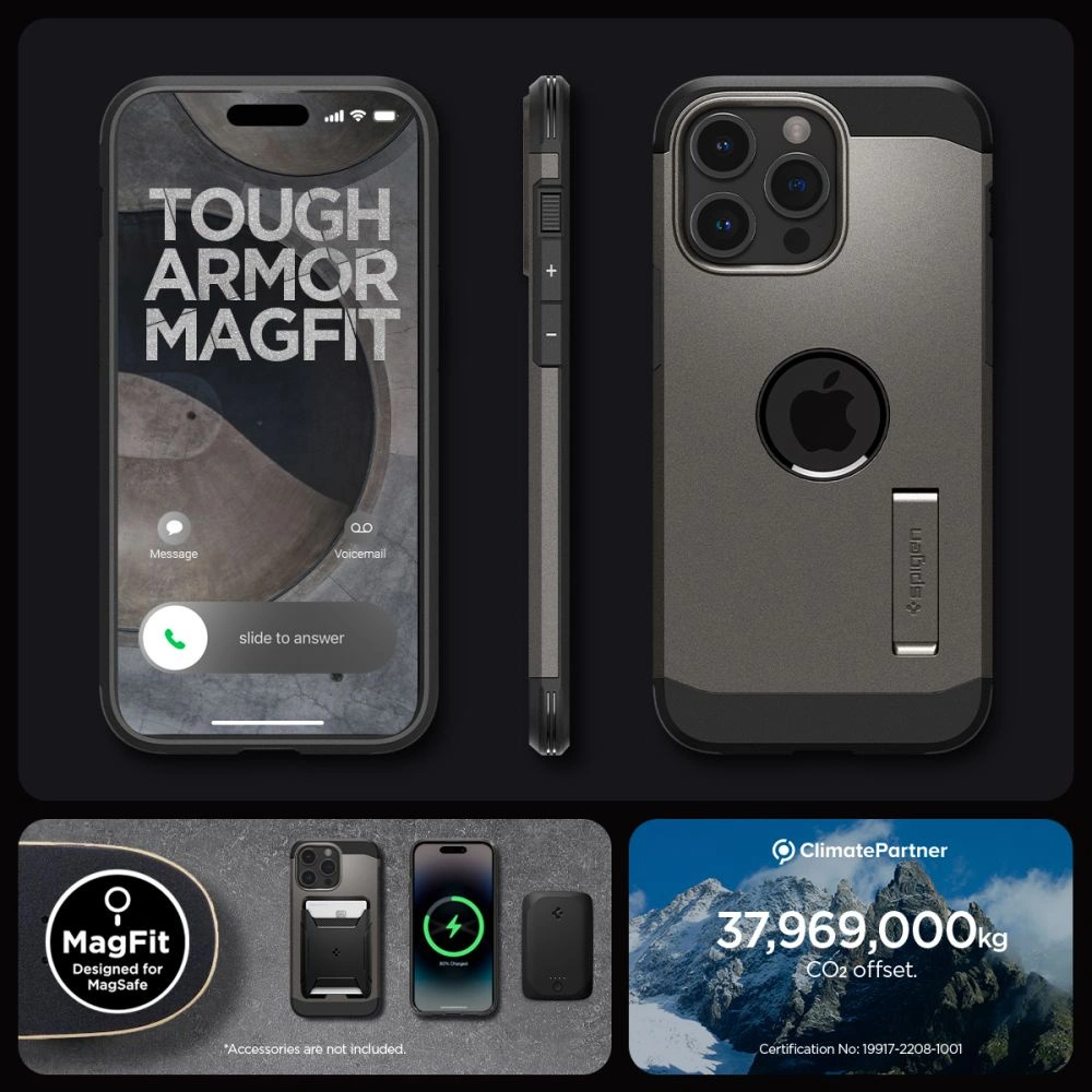 Hurtownia GSM - Etui Spigen Tough Armor Mag MagSafe Apple iPhone 15 Pro Gunmetal - SPN3108 - {ean13} - Hurt