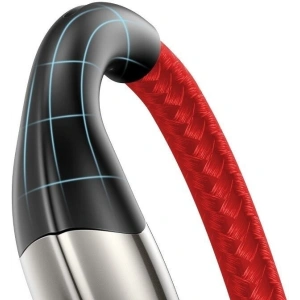 Baseus Horizontal Lightning Cable with LED Light 3m 2.4A Red