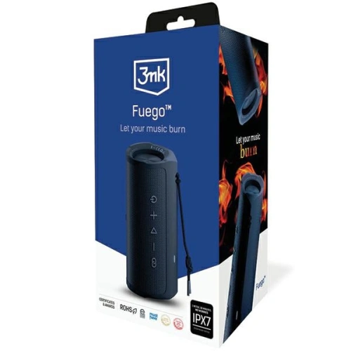 Głośnik bezprzewodowy 3MK Fuego 30W Bluetooth 5.3 TWS IPX7 czarny/black