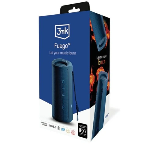 Głośnik bezprzewodowy 3MK Fuego 30W Bluetooth 5.3 TWS IPX7 niebieski/blue