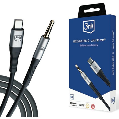 3MK Distributor - 5903108528788 - 3MK5288 - 3MK AUX cable USB-C / jack 3.5mm 1m - B2B homescreen