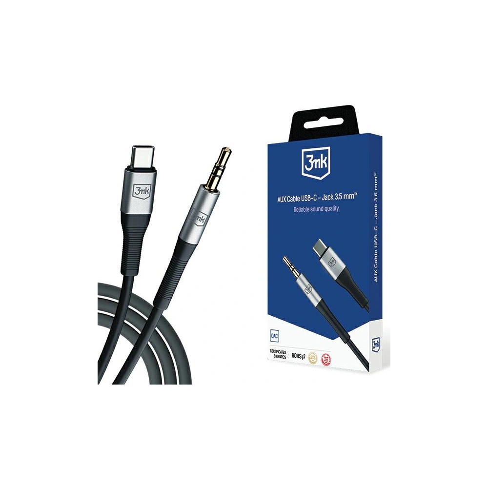 Kabel 3MK AUX USB-C / Klinke 3,5mm 1m