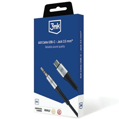 Kabel 3MK AUX USB-C / jack 3,5mm 1m