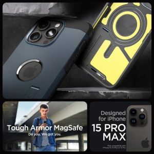 Wholesale Spigen Tough Armor Mag MagSafe Apple iPhone 15 Pro Max Metal Slate - SPN3114 - {ean13} - Hurt