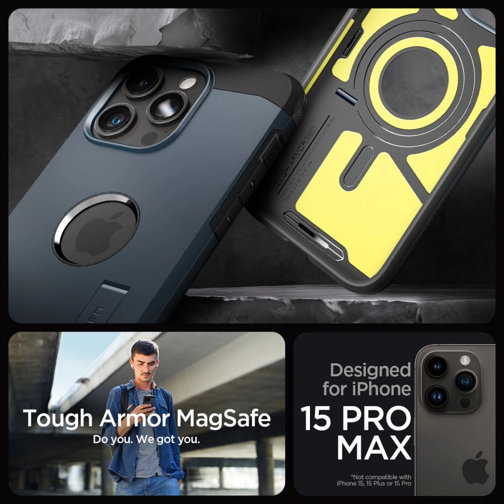 Hurtownia GSM - Etui Spigen Tough Armor Mag MagSafe Apple iPhone 15 Pro Max Metal Slate - SPN3114 - {ean13} - Hurt