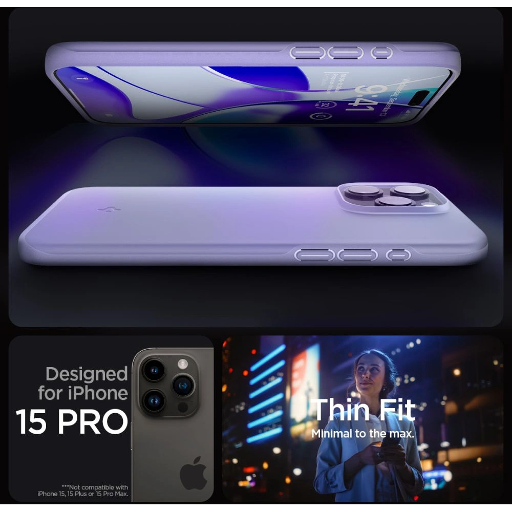 Wholesale Spigen Thin Fit Apple iPhone 15 Pro Iris Purple - SPN3115 - {ean13} - Hurt