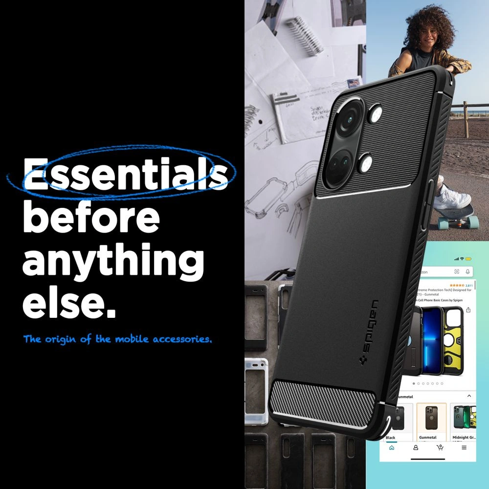 Hurtownia GSM - Etui Spigen Rugged Armor OnePlus Nord 3 5G Matt Fekete - SPN3118 - {ean13} - Hurt