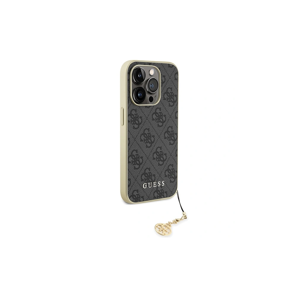Case Guess GUHCP15LGF4GGR Apple iPhone 15 Pro Hardcase 4G Charms Collection grau/grey