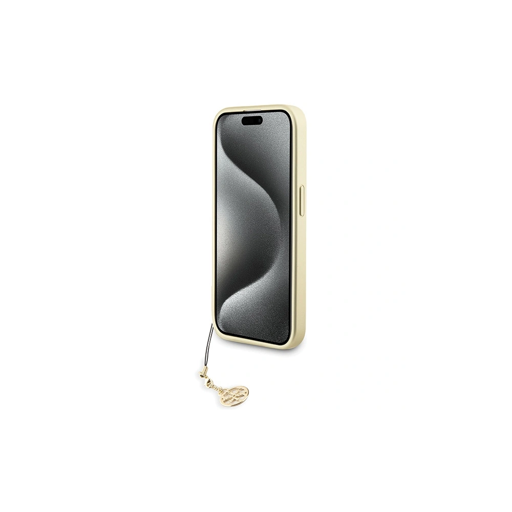 Case Guess GUHCP15LGF4GGR Apple iPhone 15 Pro Hardcase 4G Charms Collection grau/grey