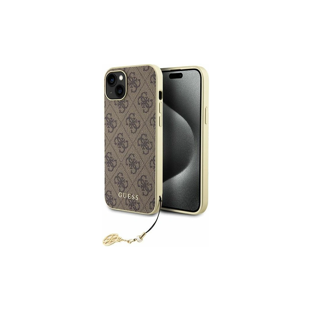 Wholesale Guess GUHCP15SGF4GBR Apple iPhone 15 hardcase 4G Charms Collection brown - GUE2978 - {ean13} - Hurt