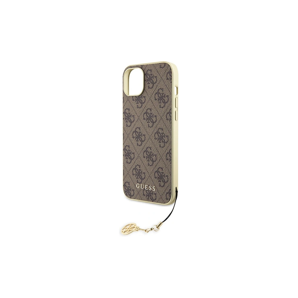 Wholesale Guess GUHCP15SGF4GBR Apple iPhone 15 hardcase 4G Charms Collection brown - GUE2978 - {ean13} - Hurt