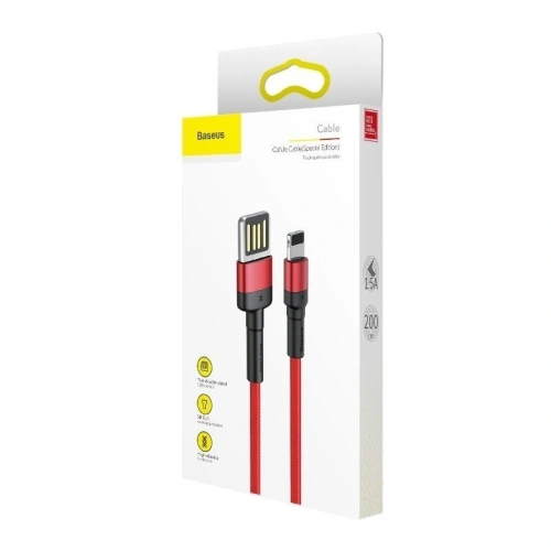 Kabel Lightning USB (dwustronny) Baseus Cafule 1,5A 2m (czerwony)
