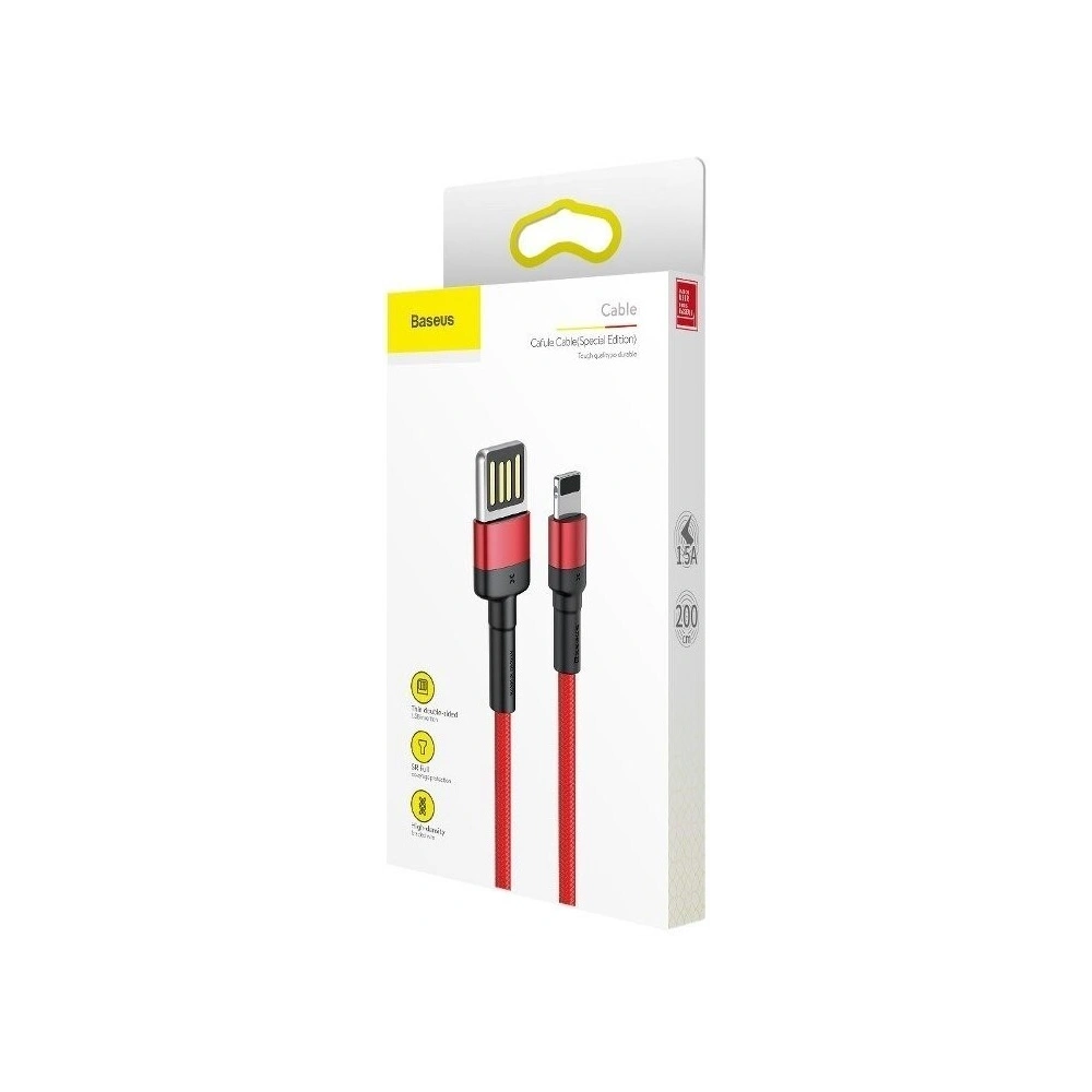 Hurtownia GSM - Kabel Lightning USB (oboustranný) Baseus Cafule 1,5A 2m (červený) - BSU443RED - {ean13} - Hurt