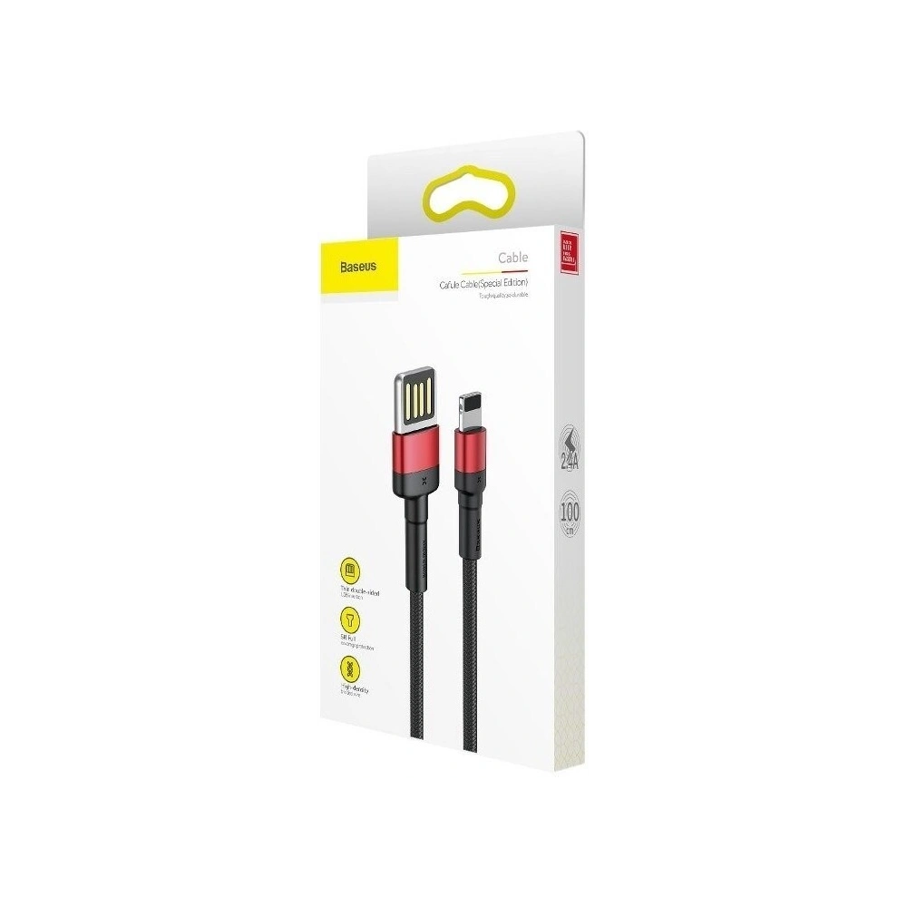 Hurtownia GSM - Cablu Lightning USB (bidirecțional) Baseus Cafule 1,5A 2m (negru-roșu) - BSU444BLKRED - {ean13} - Hurt