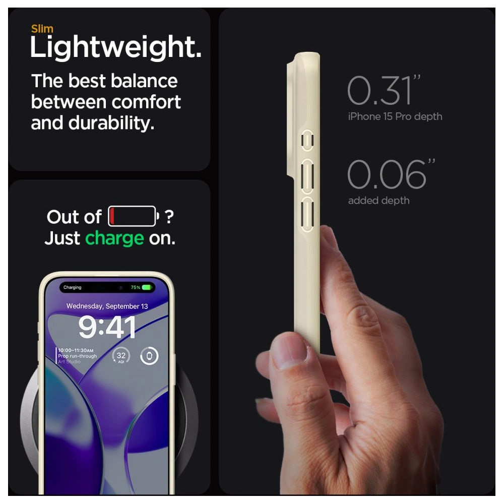 Hurtownia GSM - Etui Spigen Thin Fit Apple iPhone 15 Pro Némító Bézs - SPN3124 - {ean13} - Hurt