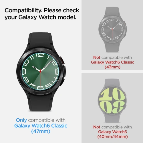 Szkło hartowane Spigen GLAS.tR ez Fit Samsung Galaxy Watch 6 Classic (47mm) Clear [2 PACK]
