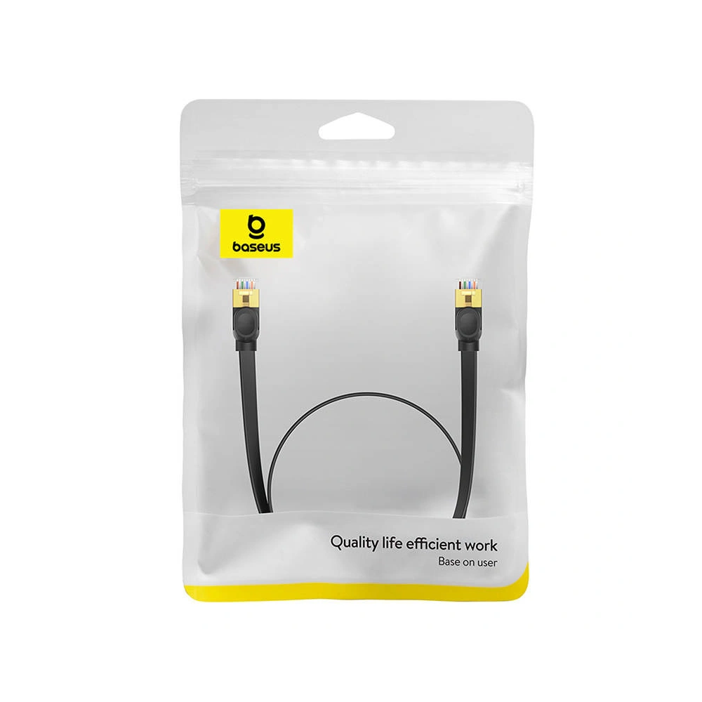 Hurtownia GSM - Hálózati kábel Baseus, Ethernet RJ45, 10 Gbps, Cat.7, 0,5m (fekete) - BSU4604 - {ean13} - Hurt