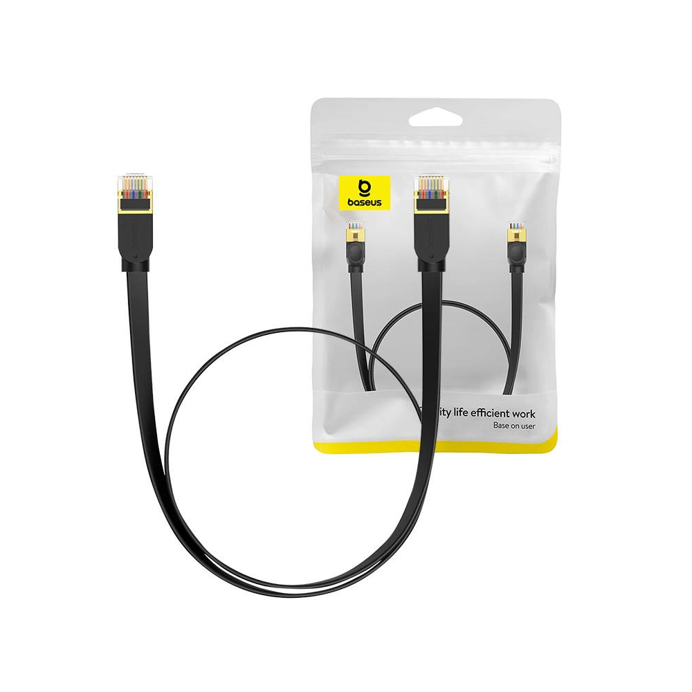 Hurtownia GSM - Hálózati kábel Baseus, Ethernet RJ45, 10 Gbps, Cat.7, 1m (fekete) - BSU4605 - {ean13} - Hurt