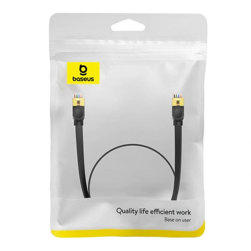 Kabel sieciowy Baseus, Ethernet RJ45, 10 Gbps, Cat.7, 1m (czarny)