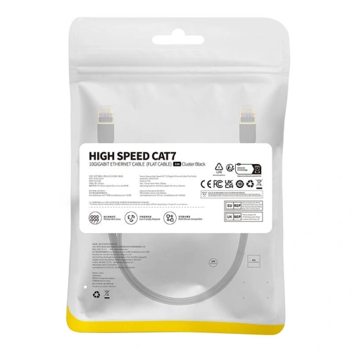 Kabel sieciowy Baseus, Ethernet RJ45, 10 Gbps, Cat.7, 1m (czarny)