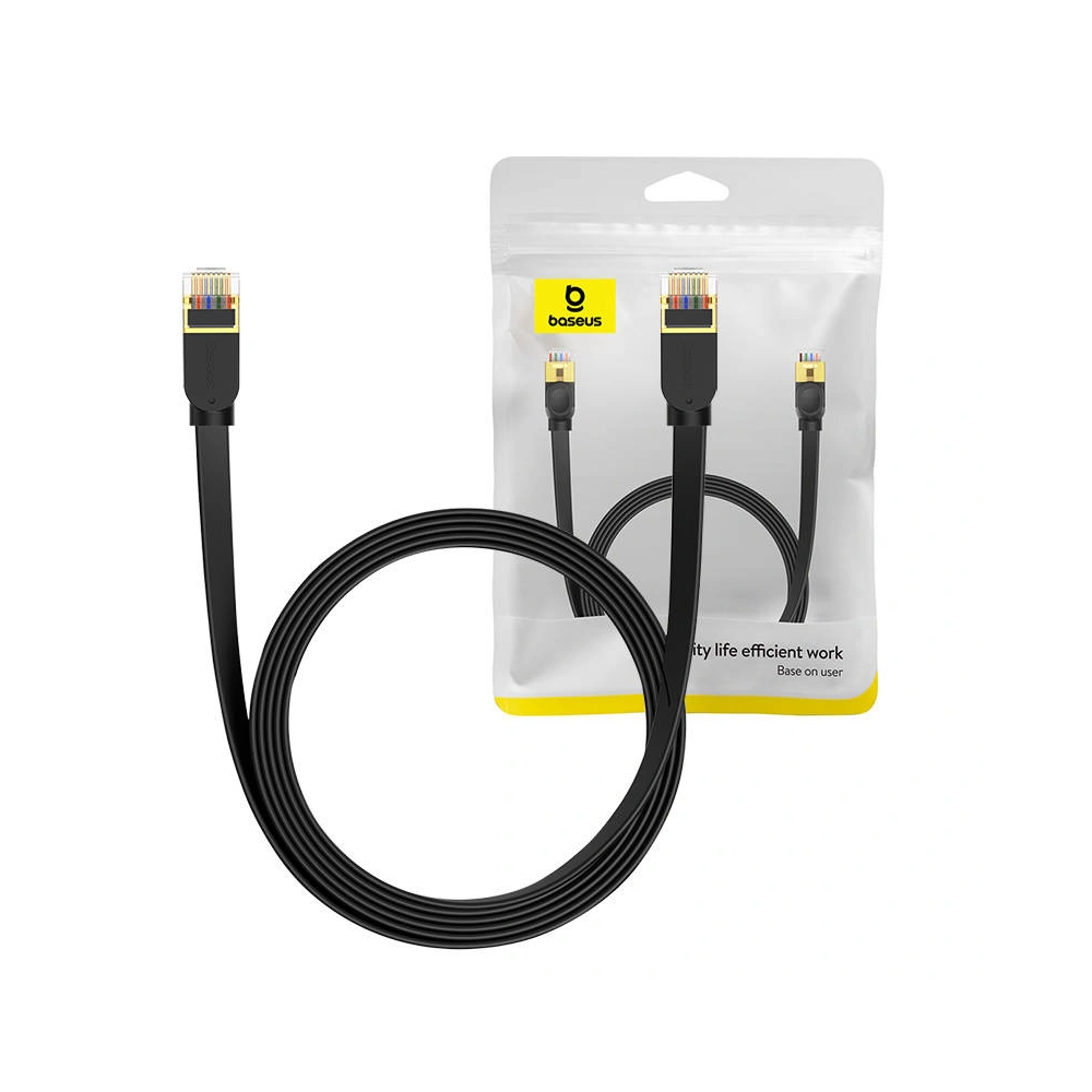 Hurtownia GSM - Hálózati kábel Baseus, Ethernet RJ45, 10 Gbps, Cat.7, 3m (fekete) - BSU4607 - {ean13} - Hurt