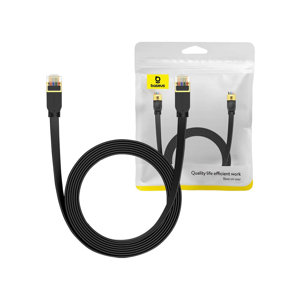 Hurtownia GSM - Hálózati kábel Baseus, Ethernet RJ45, 10 Gbps, Cat.7, 5m (fekete) - BSU4608 - {ean13} - Hurt