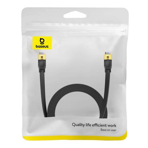 Kabel sieciowy Baseus, Ethernet RJ45, 10 Gbps, Cat.7, 5m (czarny)